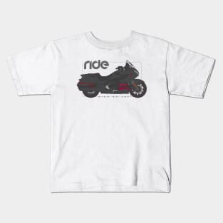 Ride gold wing black Kids T-Shirt